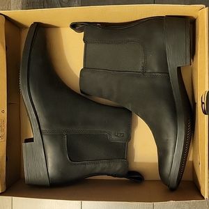 UGG waterproof leather black boots size 8